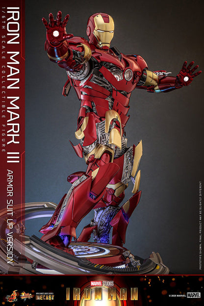 Iron Man: Iron Man Mark III (Suit Up Armor Version): 1/6th Action Figure - Hot Toys Action Figure