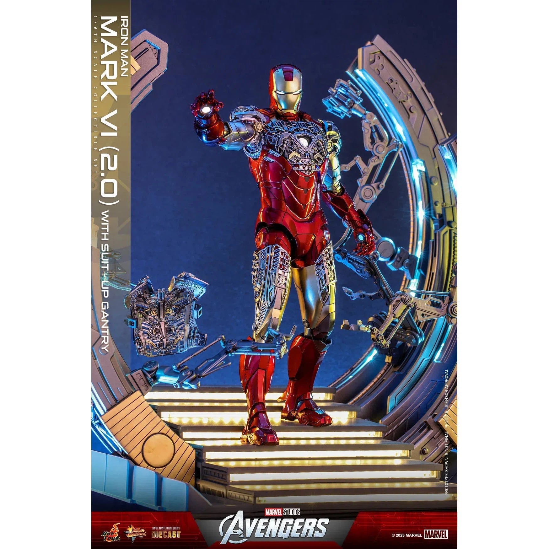 Iron Man: Mark VI (2.0): With Suit Up Gantry: Marvel: MMS688D53 Hot Toys