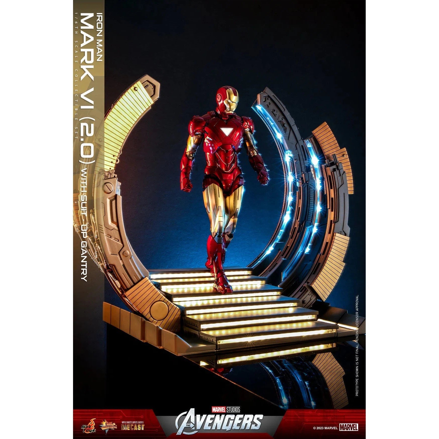 Hot Toys Iron Man: Mark VI (2.0): With Suit Up Gantry: Marvel Hot Toys Iron Man: Mark VI (2.0): With Suit Up Gantry: Marvel