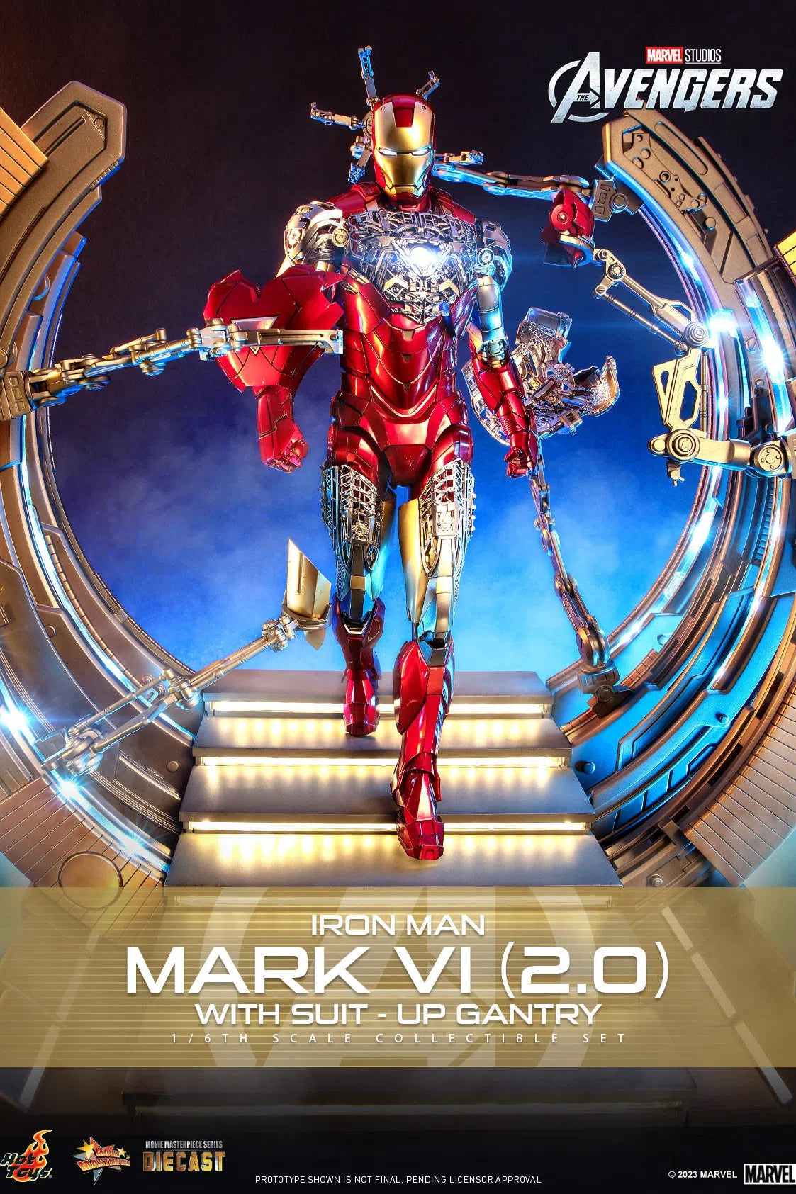 Iron Man: Mark VI (2.0): With Suit Up Gantry: Marvel: MMS688D53 Hot Toys