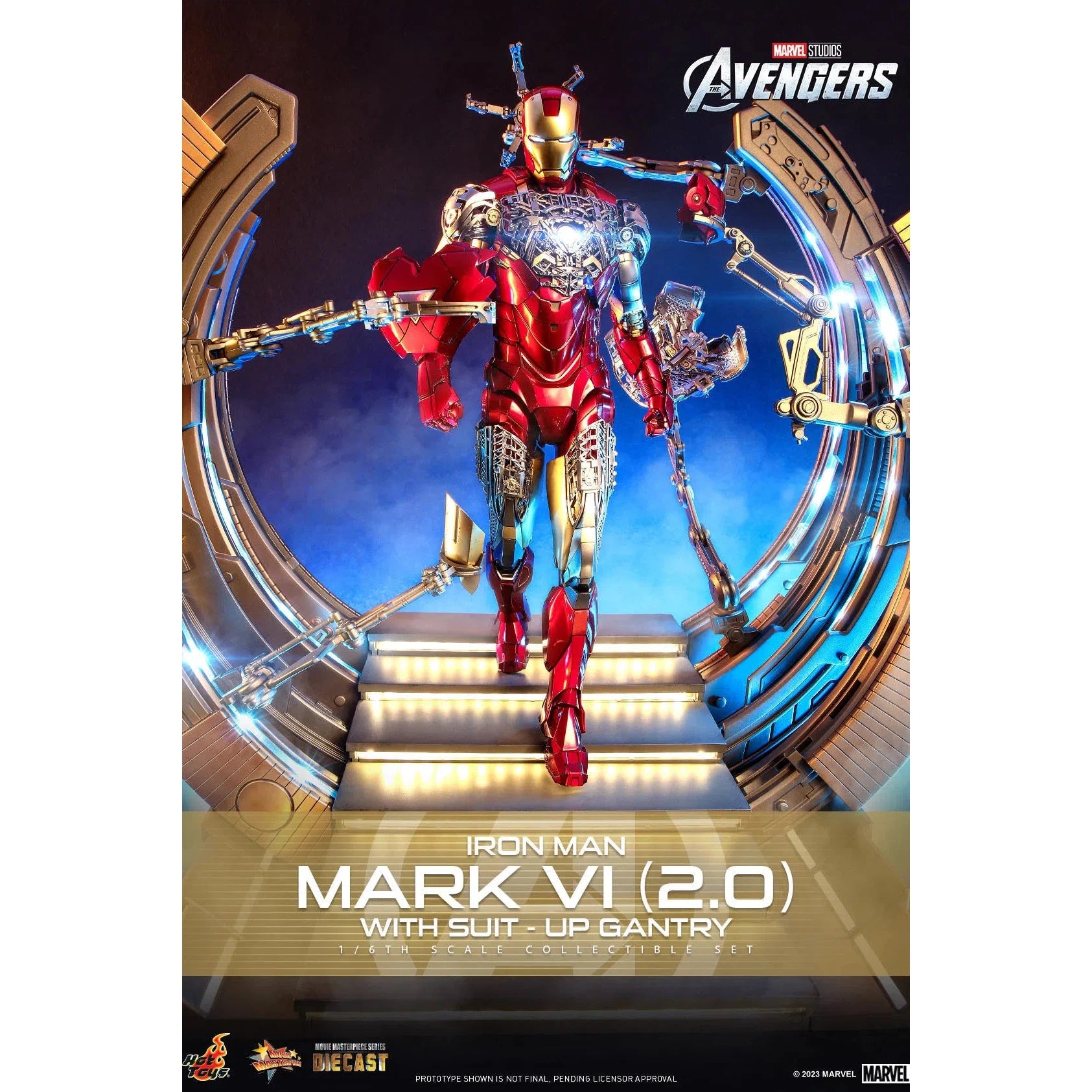 Iron Man: Mark VI (2.0): With Suit Up Gantry: Marvel: MMS688D53 Hot Toys