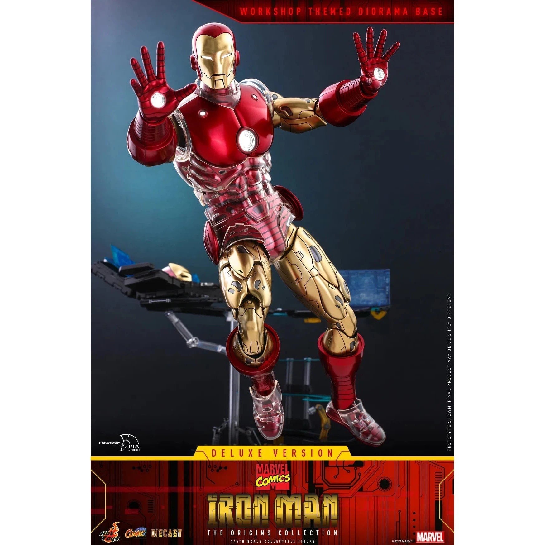 Iron Man: Origins Collection: CMS08 D38: Deluxe Edition: Marvel Hot Toys