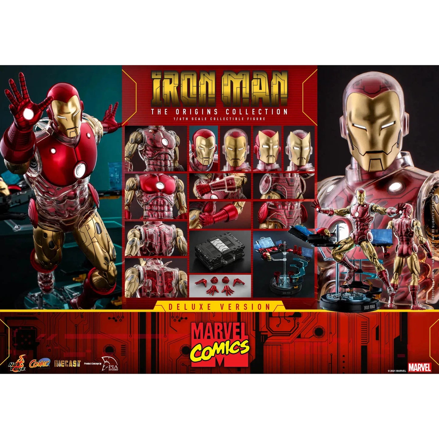 Iron Man: Origins Collection: CMS08 D38: Deluxe Edition: Marvel Hot Toys