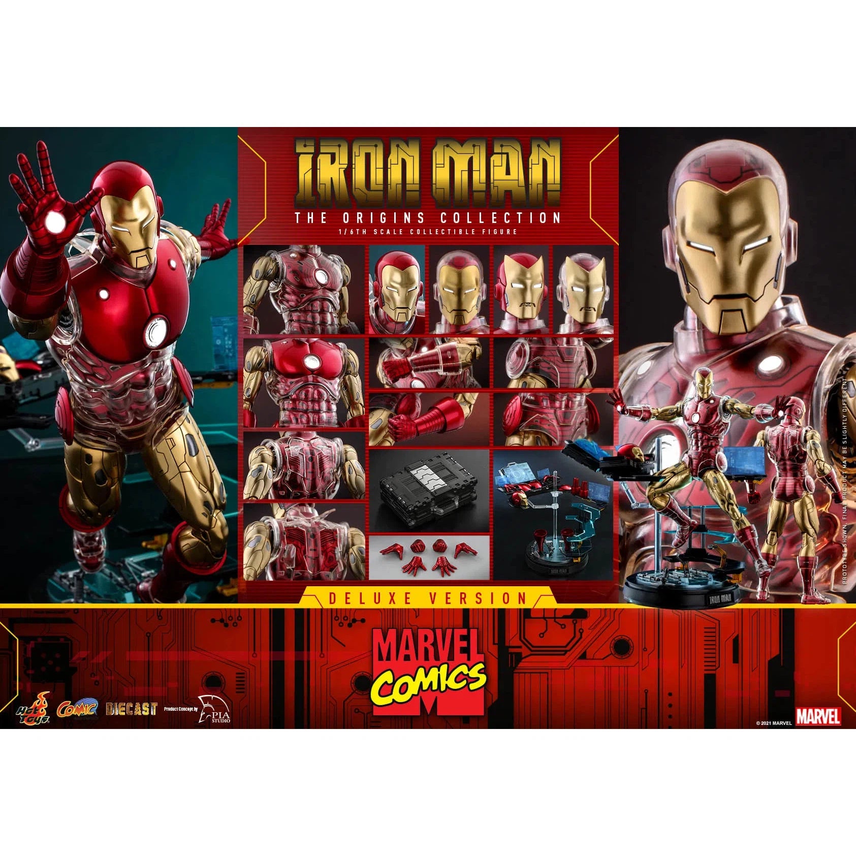 Iron Man: Origins Collection: CMS08 D38: Deluxe Edition: Marvel Hot Toys