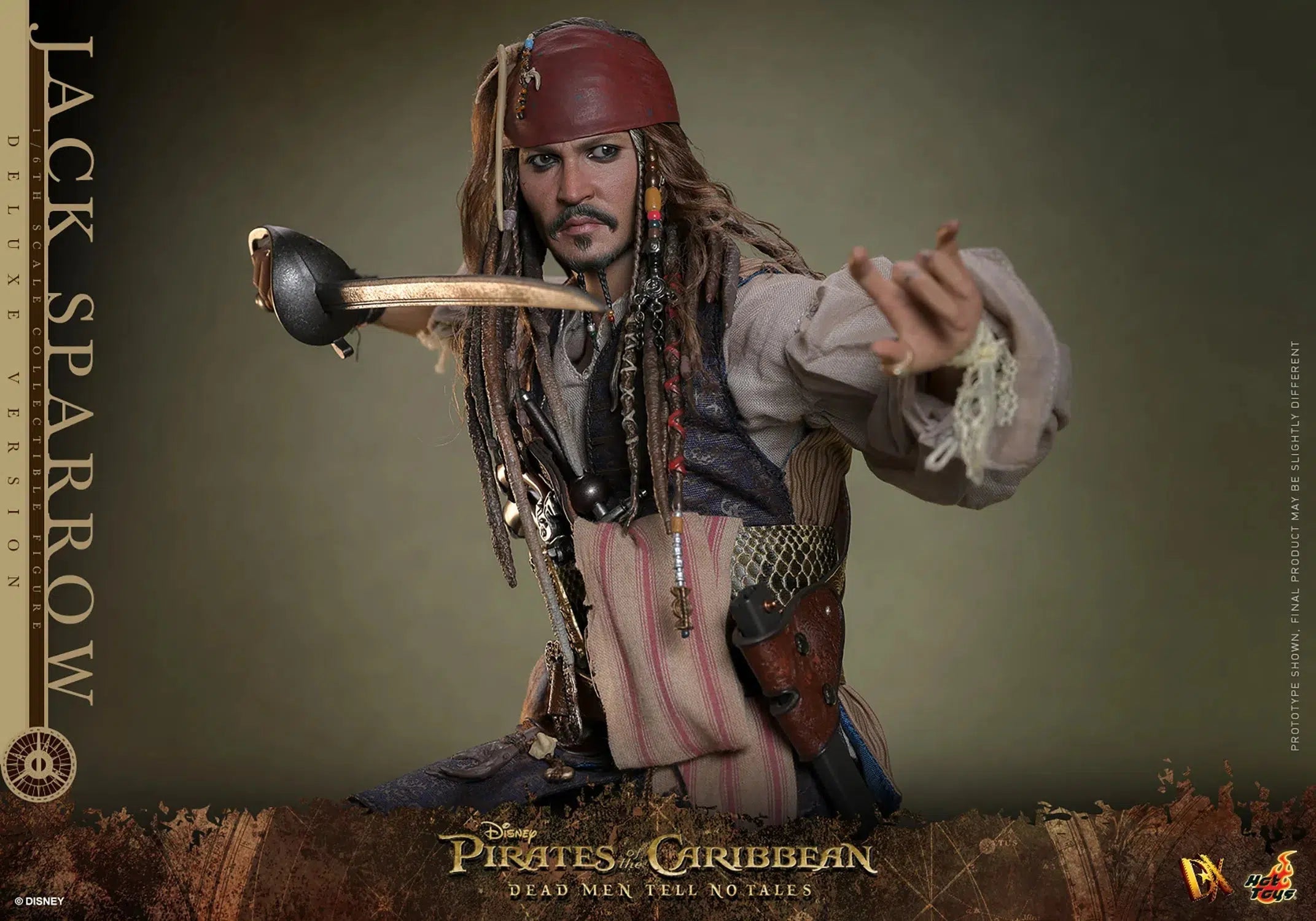 Jack Sparrow: Pirates Of The Caribbean: Dead Men Tell No Tales: Deluxe: Sixth Scale: DX38 Hot Toys