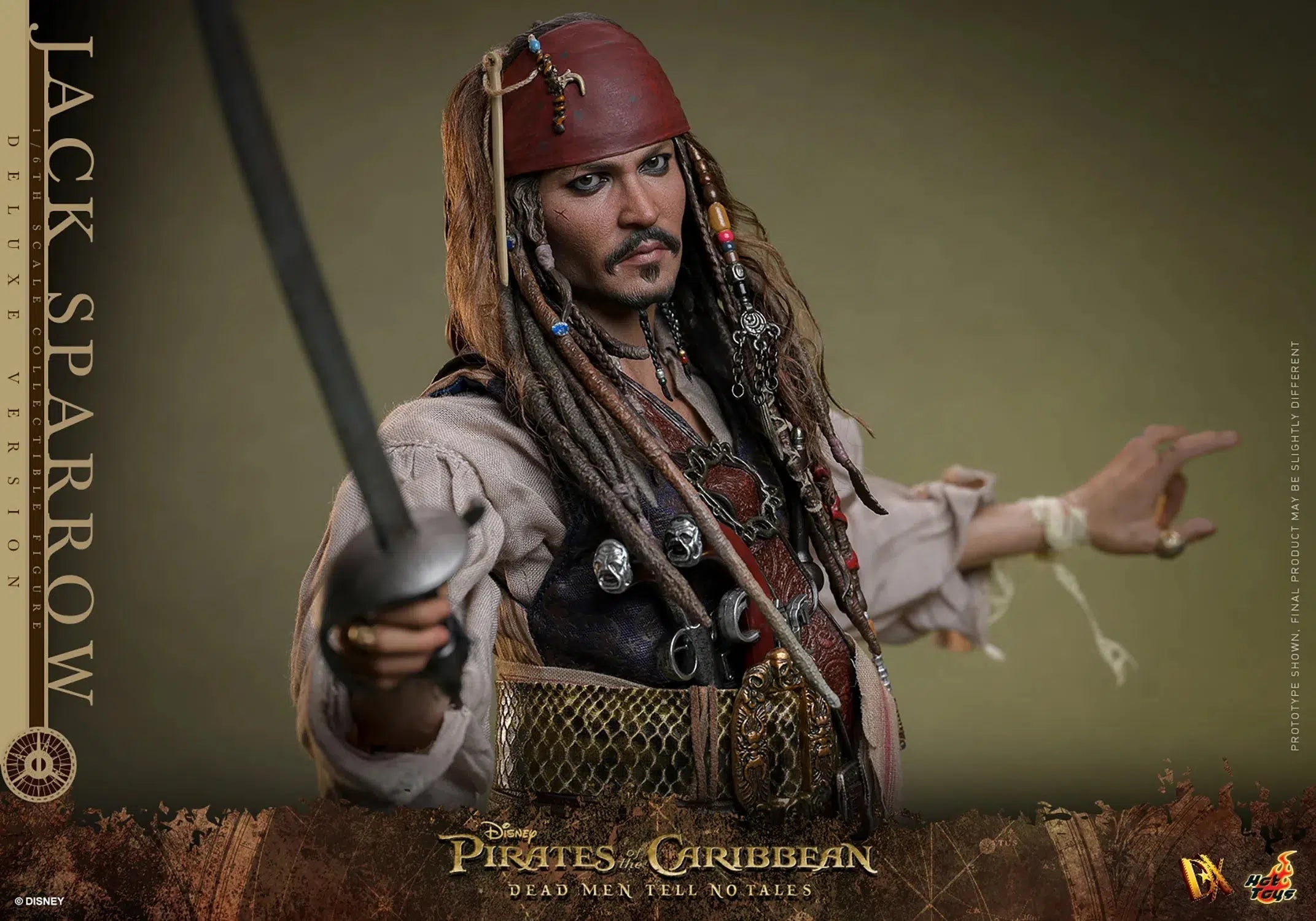 Jack Sparrow: Pirates Of The Caribbean: Dead Men Tell No Tales: Deluxe: Sixth Scale: DX38 Hot Toys