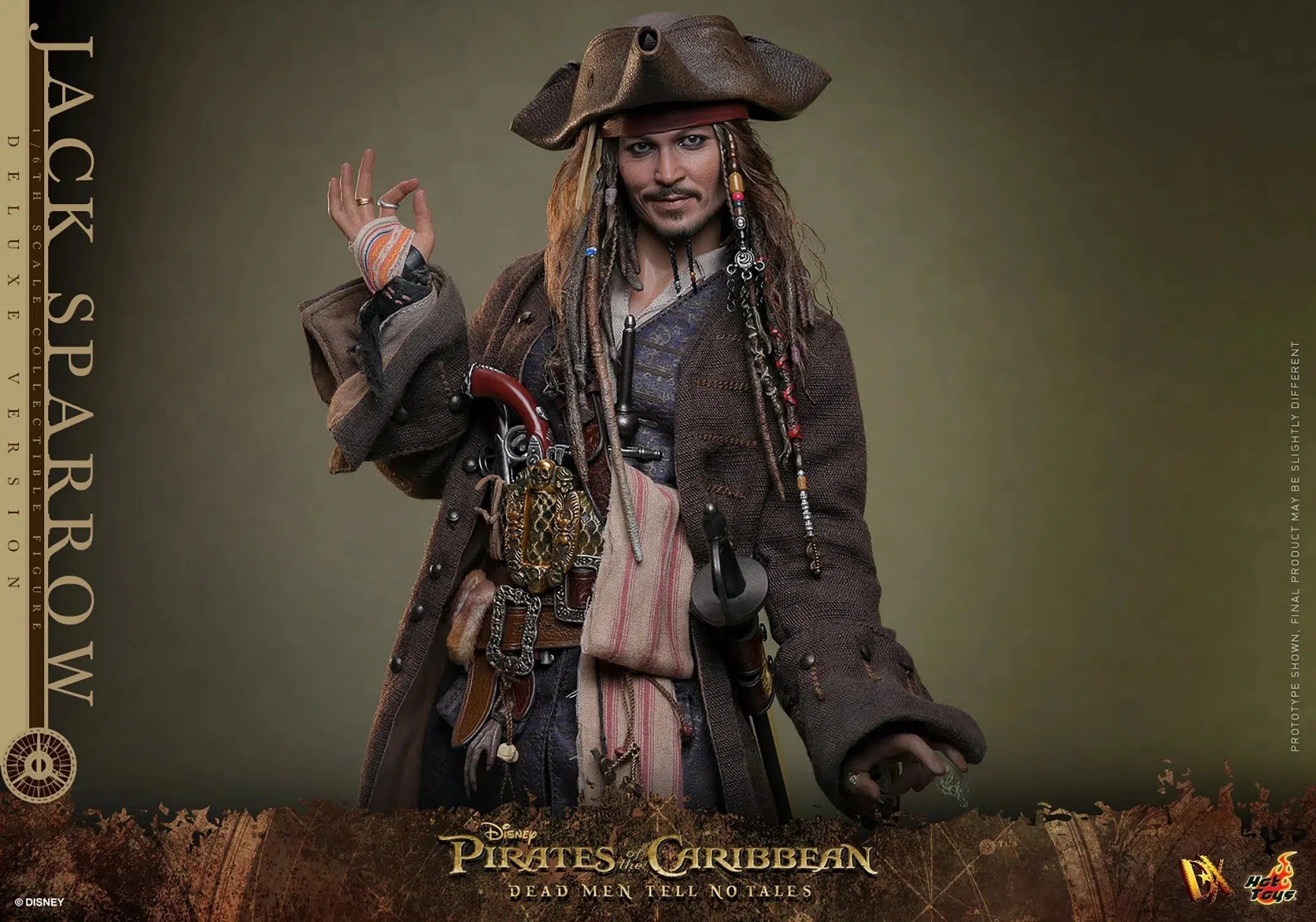 Jack Sparrow: Pirates Of The Caribbean: Dead Men Tell No Tales: Deluxe: Sixth Scale: DX38 Hot Toys