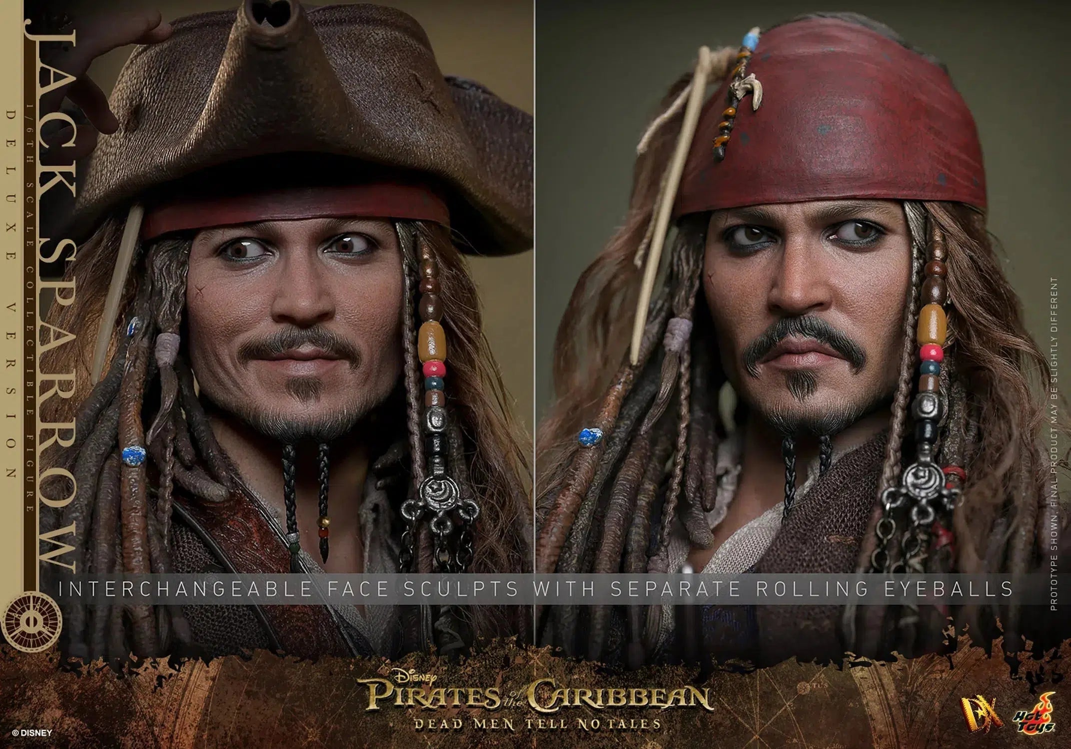 Jack Sparrow: Pirates Of The Caribbean: Dead Men Tell No Tales: Deluxe: Sixth Scale: DX38 Hot Toys