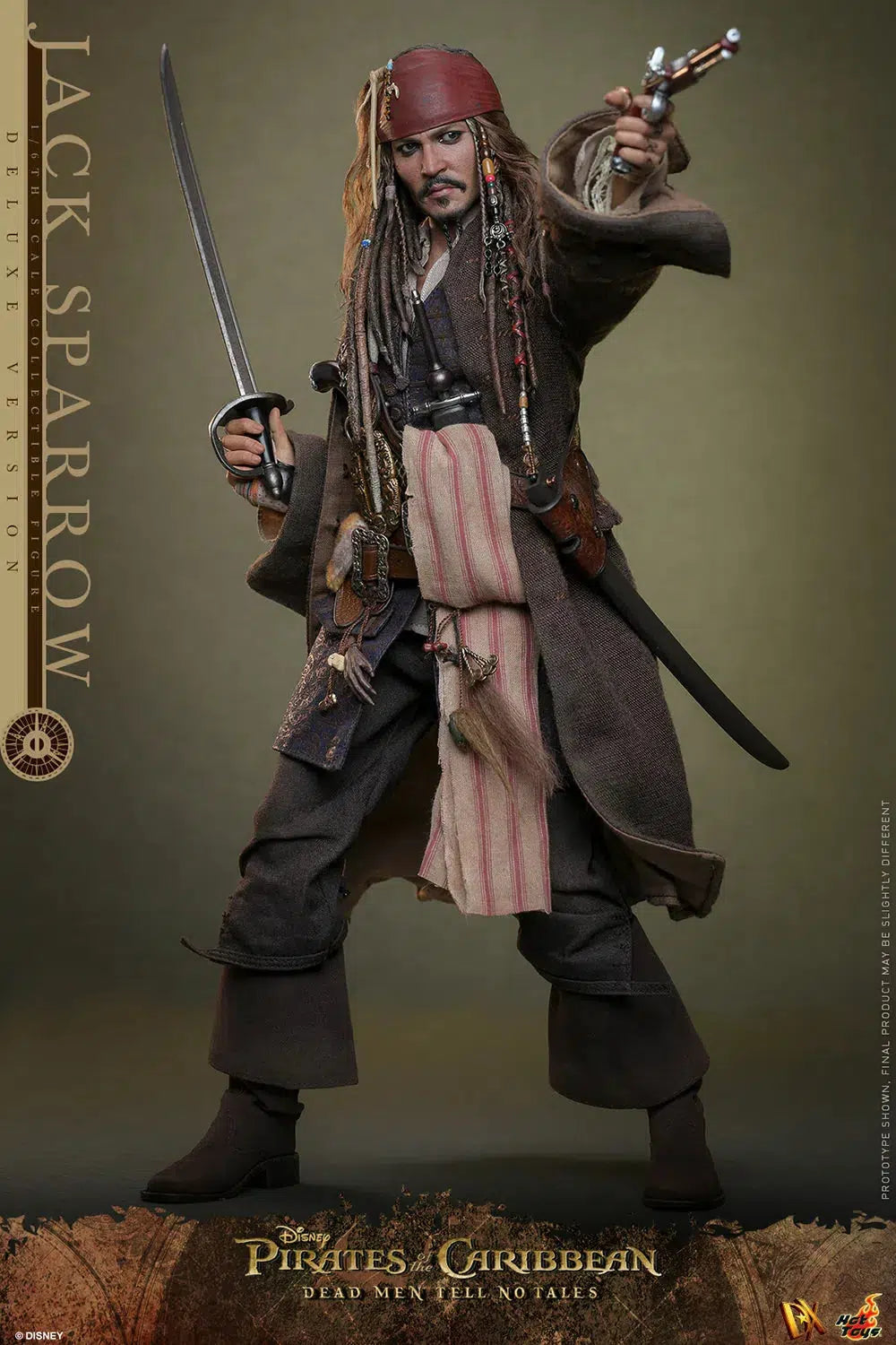 Jack Sparrow: Pirates Of The Caribbean: Dead Men Tell No Tales: Deluxe: Sixth Scale: DX38 Hot Toys