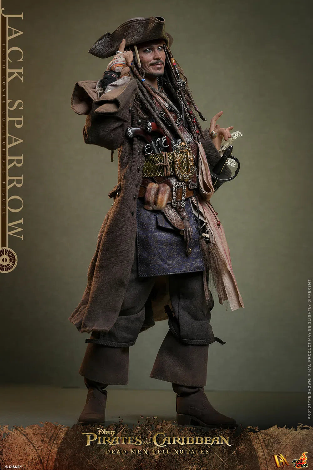 Jack Sparrow: Pirates Of The Caribbean: Dead Men Tell No Tales: Standard: Sixth Scale: DX37 Hot Toys