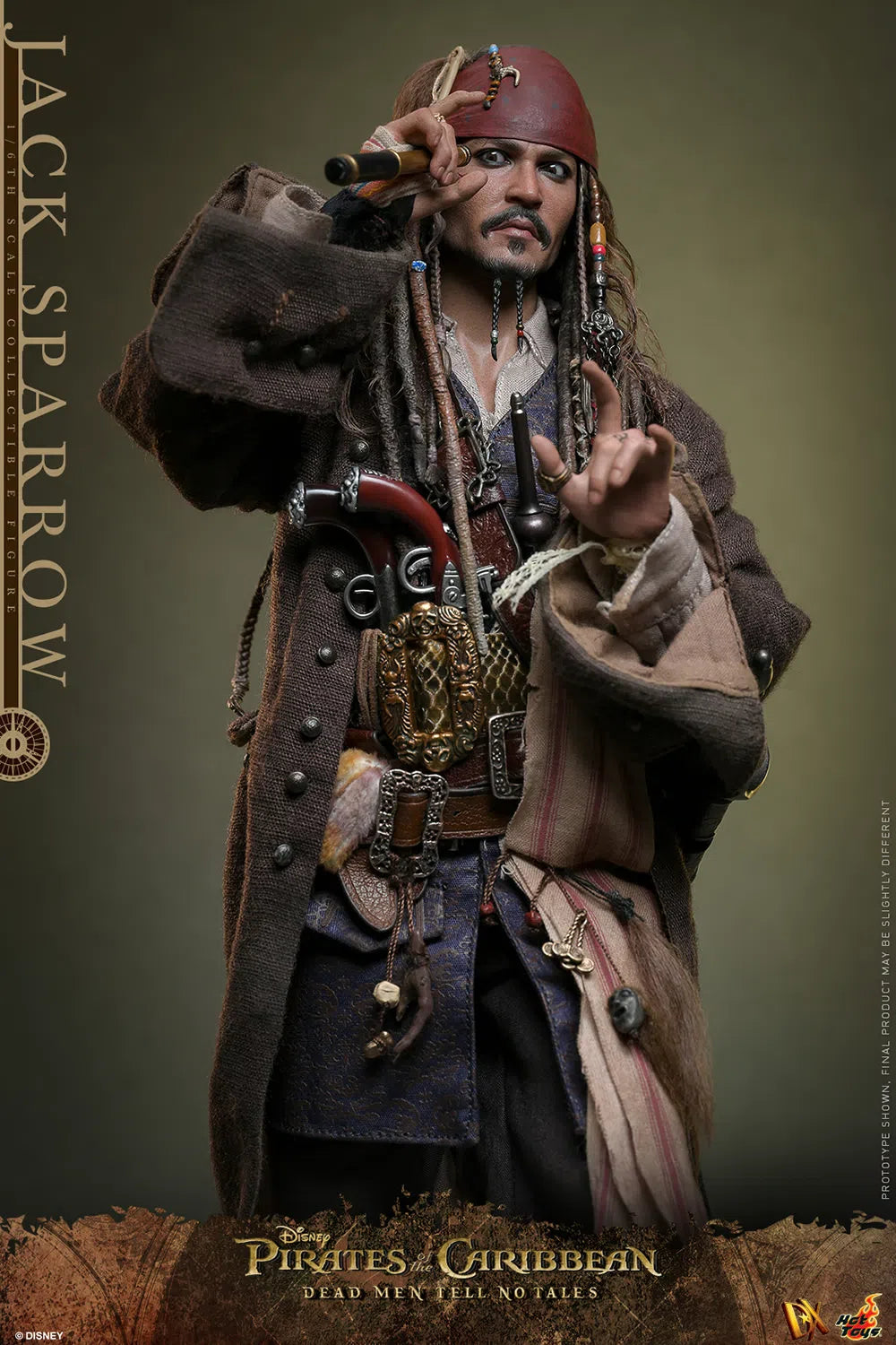 Jack Sparrow: Pirates Of The Caribbean: Dead Men Tell No Tales: Standard: Sixth Scale: DX37 Hot Toys
