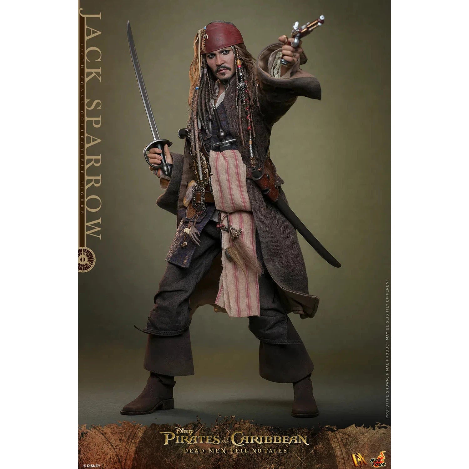 Jack Sparrow: Pirates Of The Caribbean: Dead Men Tell No Tales: Standard: Sixth Scale: DX37 Hot Toys