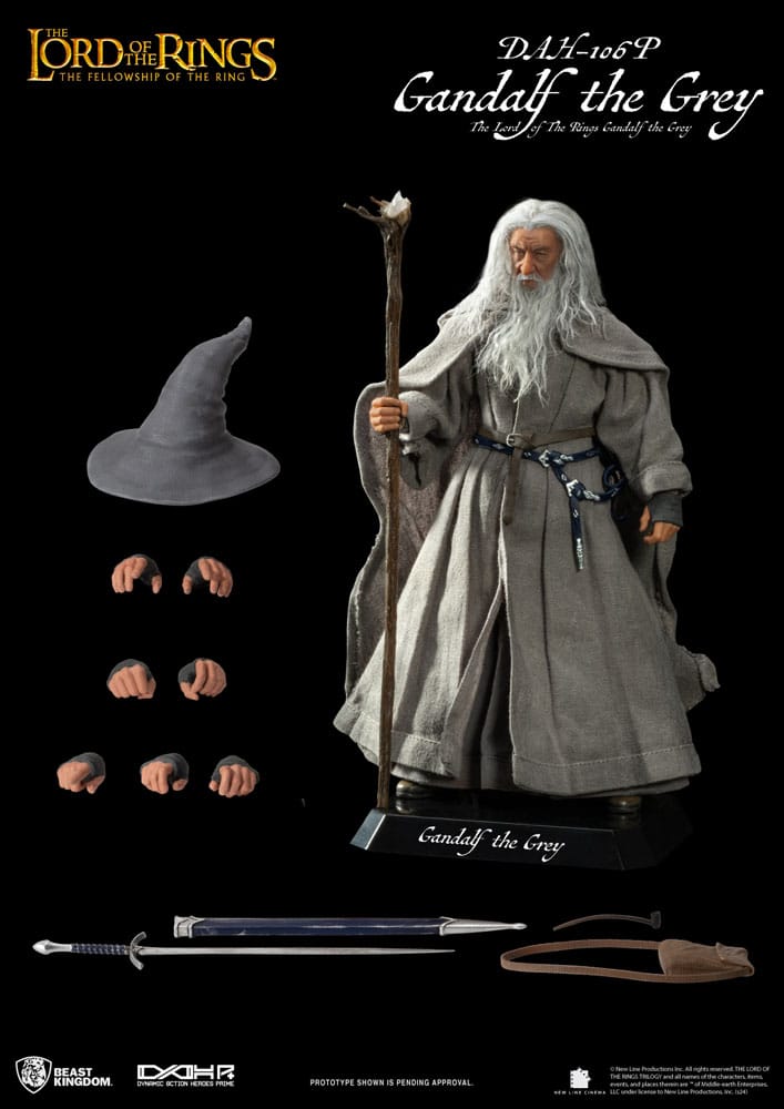 Lord of the Rings: Gandalf the Grey: Dynamic 8ction Heroes Action Figure - Beast Kingdom Toys Action Figures