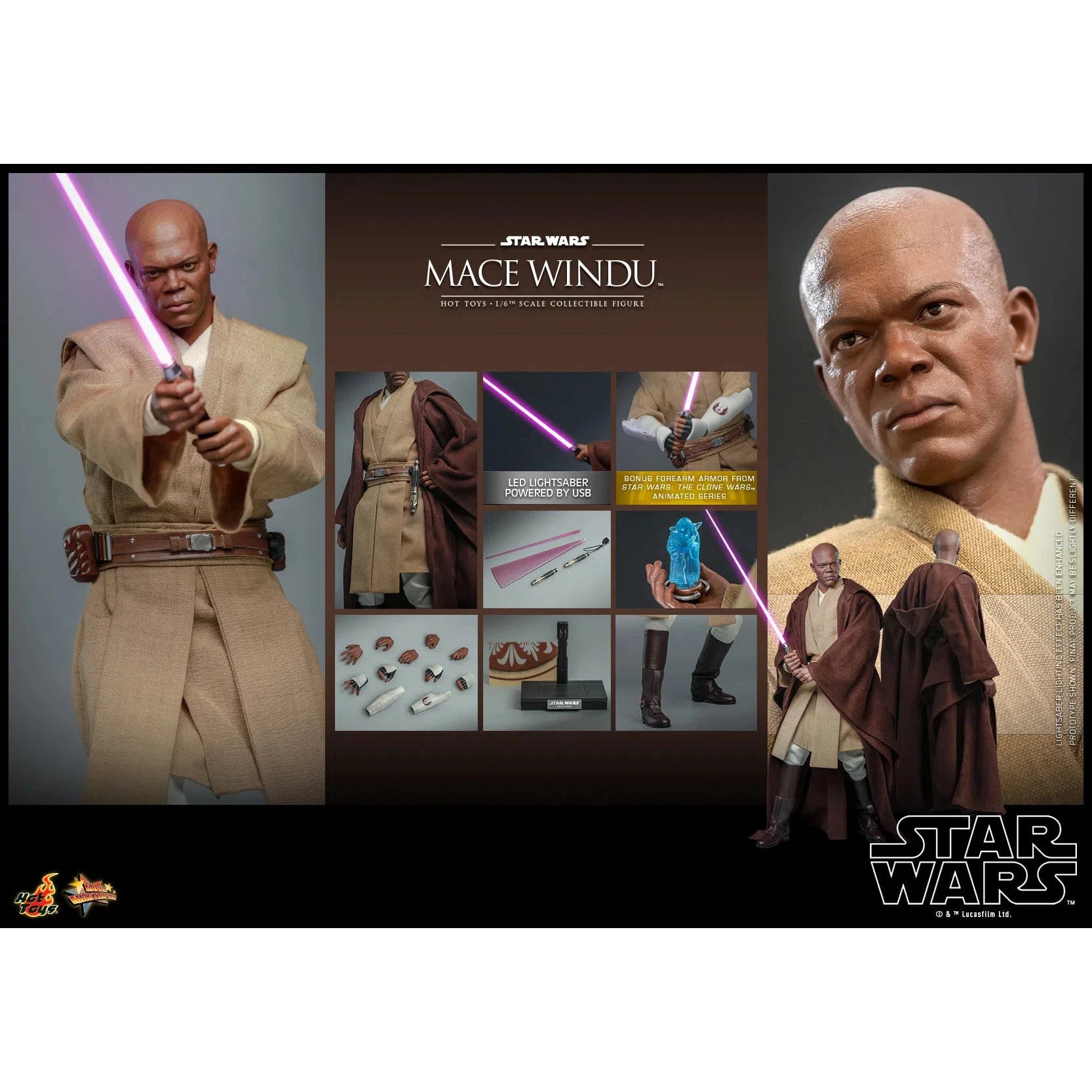Hot Toys Mace Windu: Star Wars Episode II: Attack Of The Clones Hot Toys Mace Windu: Star Wars Episode II: Attack Of The Clones