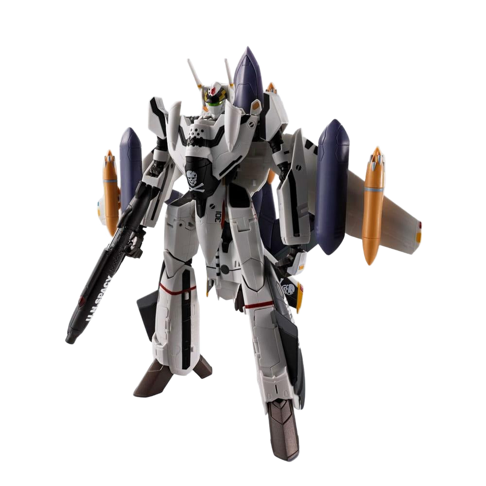 Macross 7 Hi-Metal R Action Figure VF-0S Phoenix (Roy Focker Use) & QF-2200D-B Ghost Set 14 cm - Bandai Tamashii Nations Action Figures