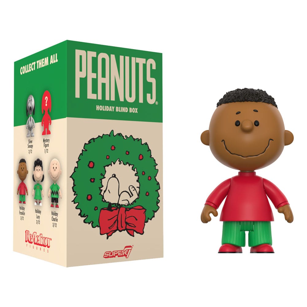 Peanuts ReAction Action Figures Wave 08 Holiday Blind Box Display Box Qty 12 - Super7 Action Figures, Blind Boxes