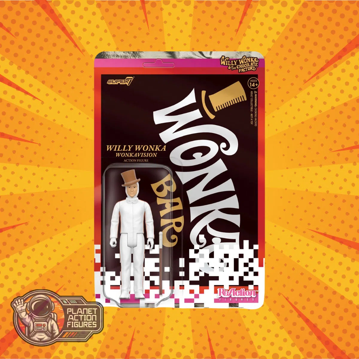 Willy Wonka & The Chocolate Factory (1971): Willy Wonka: (White Suit): Wave 03: ReAction: Action Figure: Super7