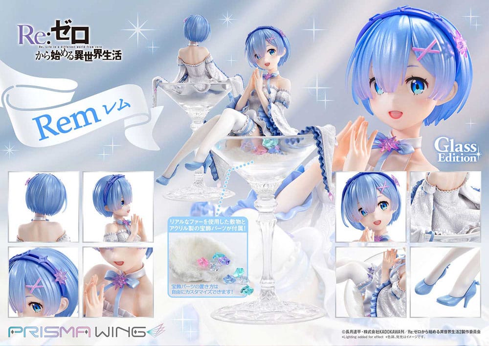 Re:Zero - Starting Life in Another World Prisma Wing PVC Statue 1/7 Rem Glass Edition 23 cm - Prime 1 Studio Statues