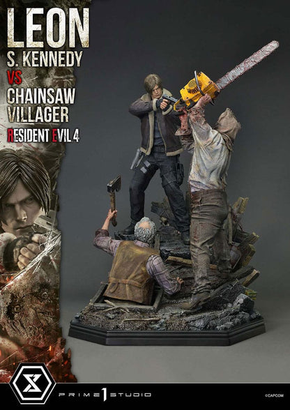 Resident Evil 4 Ultimate Premium Masterline Series Statue 1/4 Leon S. Kennedy vs. Chainsaw Villager 76 cm - Prime 1 Studio Statues