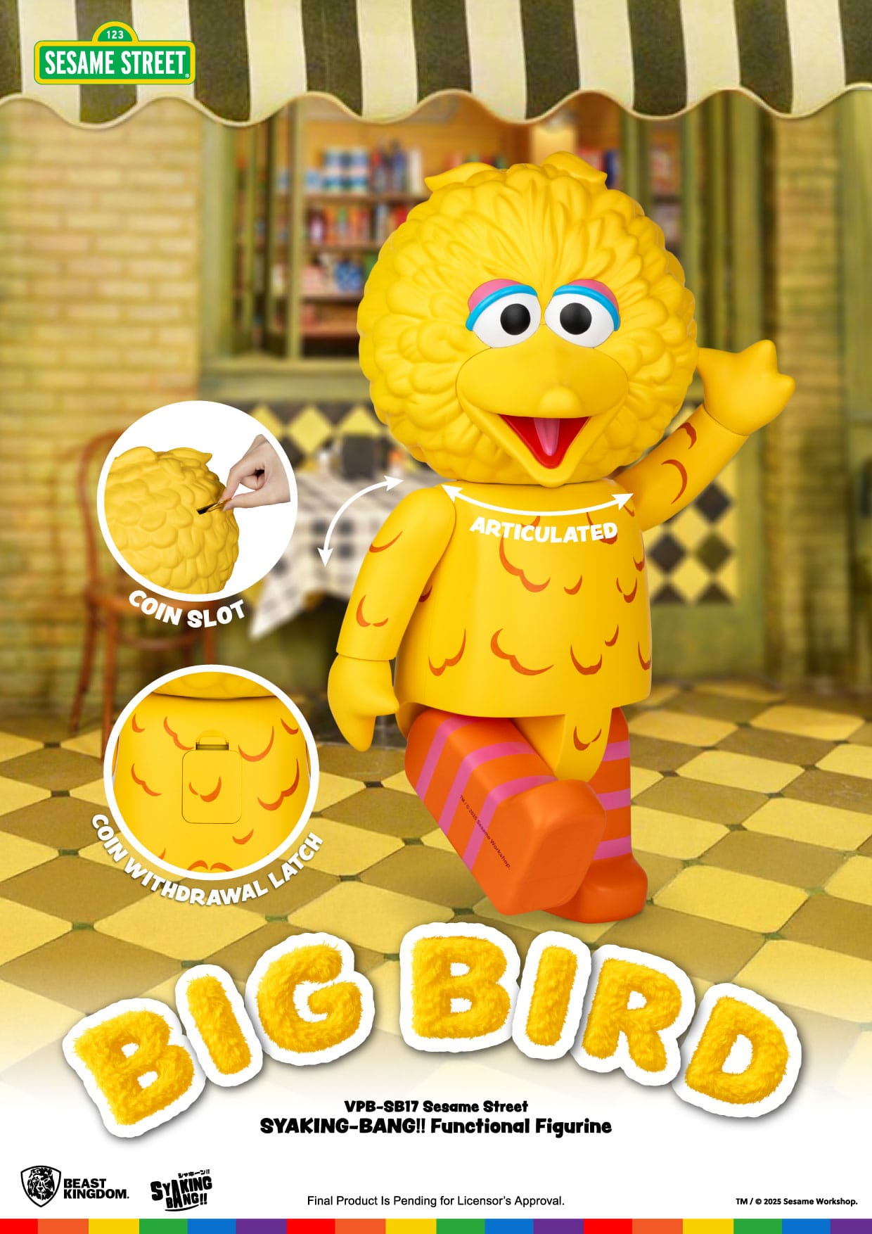 Sesame Street: Big Bird: Syaking-Bang!!: 49cm Piggy Bank - Beast Kingdom Toys Piggy Bank