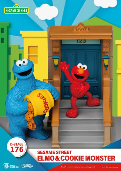 Sesame Street D-Stage PVC Statue Elmo & Cookie Monster 11 cm - Beast Kingdom Toys Statues