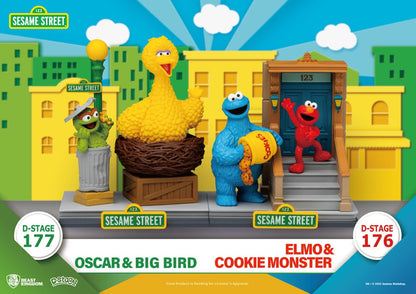 Sesame Street D-Stage PVC Statue Oscar & Big Bird - Beast Kingdom Toys Statues