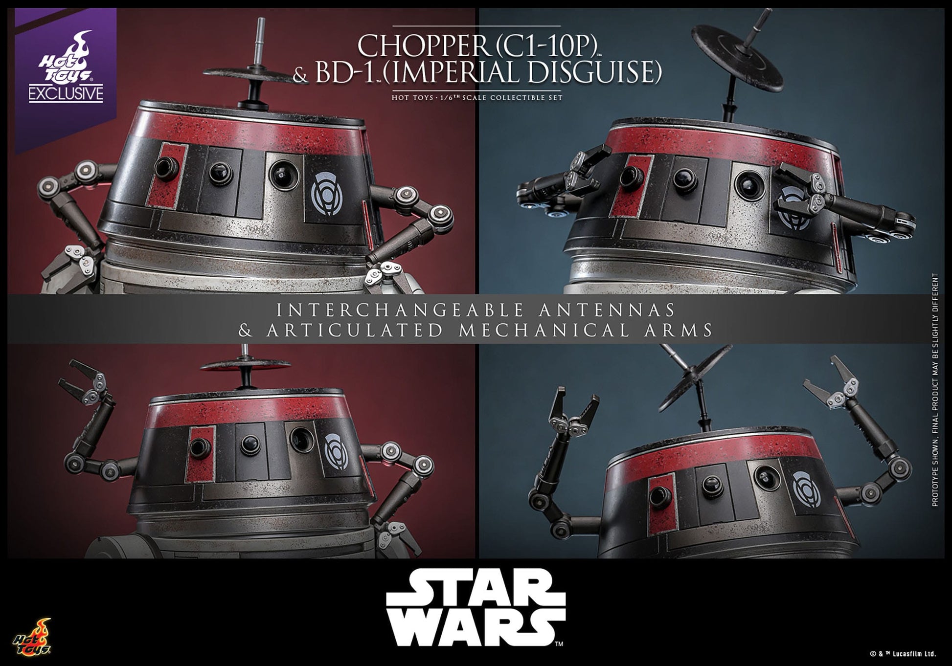 Star Wars: Chopper (C1-10P™) & BD-1™ (Imperial Disguise): Exclusive: 1/6th Scale Action Figure Set: Hot Toys by Hot Toys – Action Figure, [scale], UK stockist Planet Action Figures