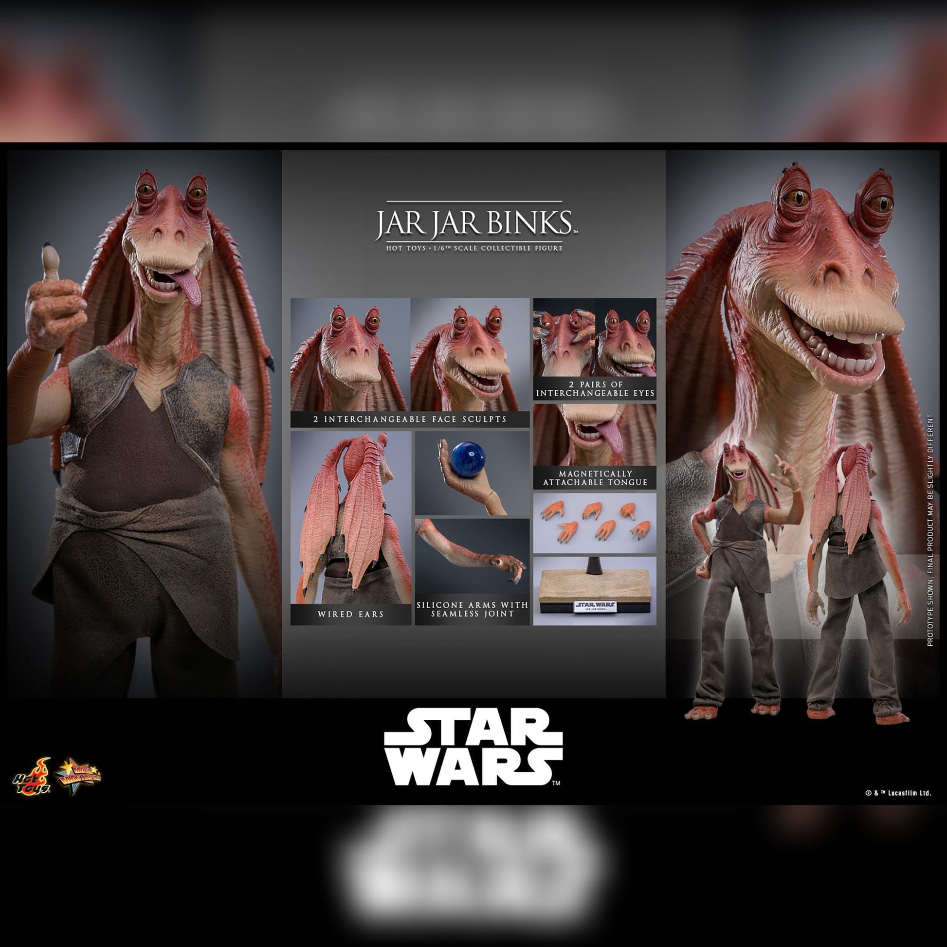 Star Wars: Episode I: The Phatom Menace: Jar Jar Binks: 1/6th Action Figure - Hot Toys Action Figure