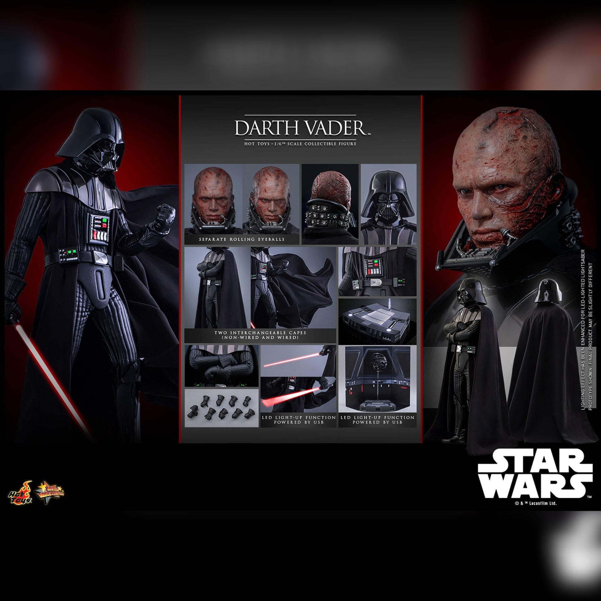 Star Wars: Episode III: Darth Vader: 1/6th MMS810 - Hot Toys Action Figures