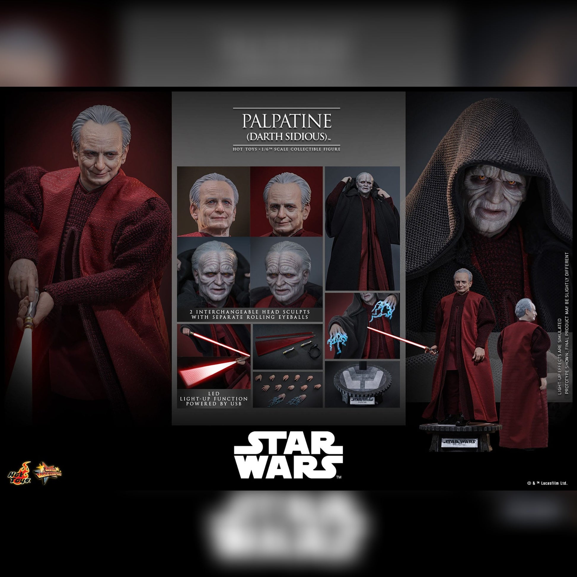 Star Wars: Episode III: Palpatine (Darth Sidious) 1/6th - Hot Toys Action Figures