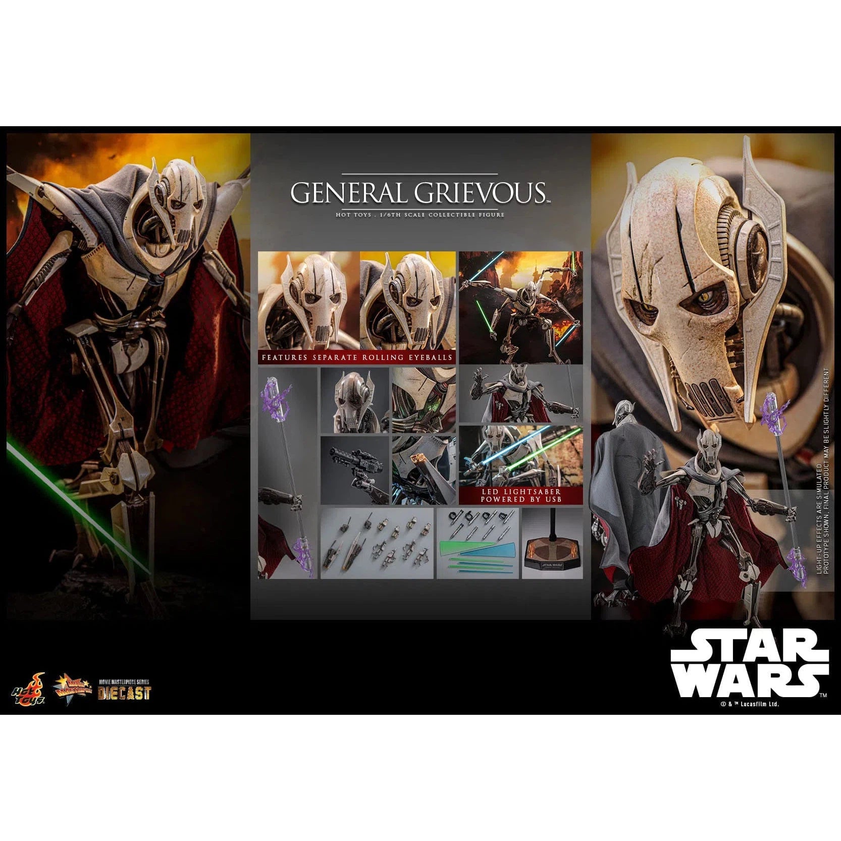 Star Wars: Episode III: Revenge Of The Sith: General Grievous: Diecast - Hot Toys Action Figure