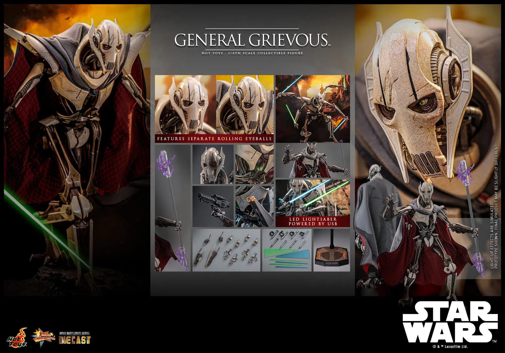 Star Wars: Episode III: Revenge Of The Sith: General Grievous: Diecast: Hot Toys Hot Toys