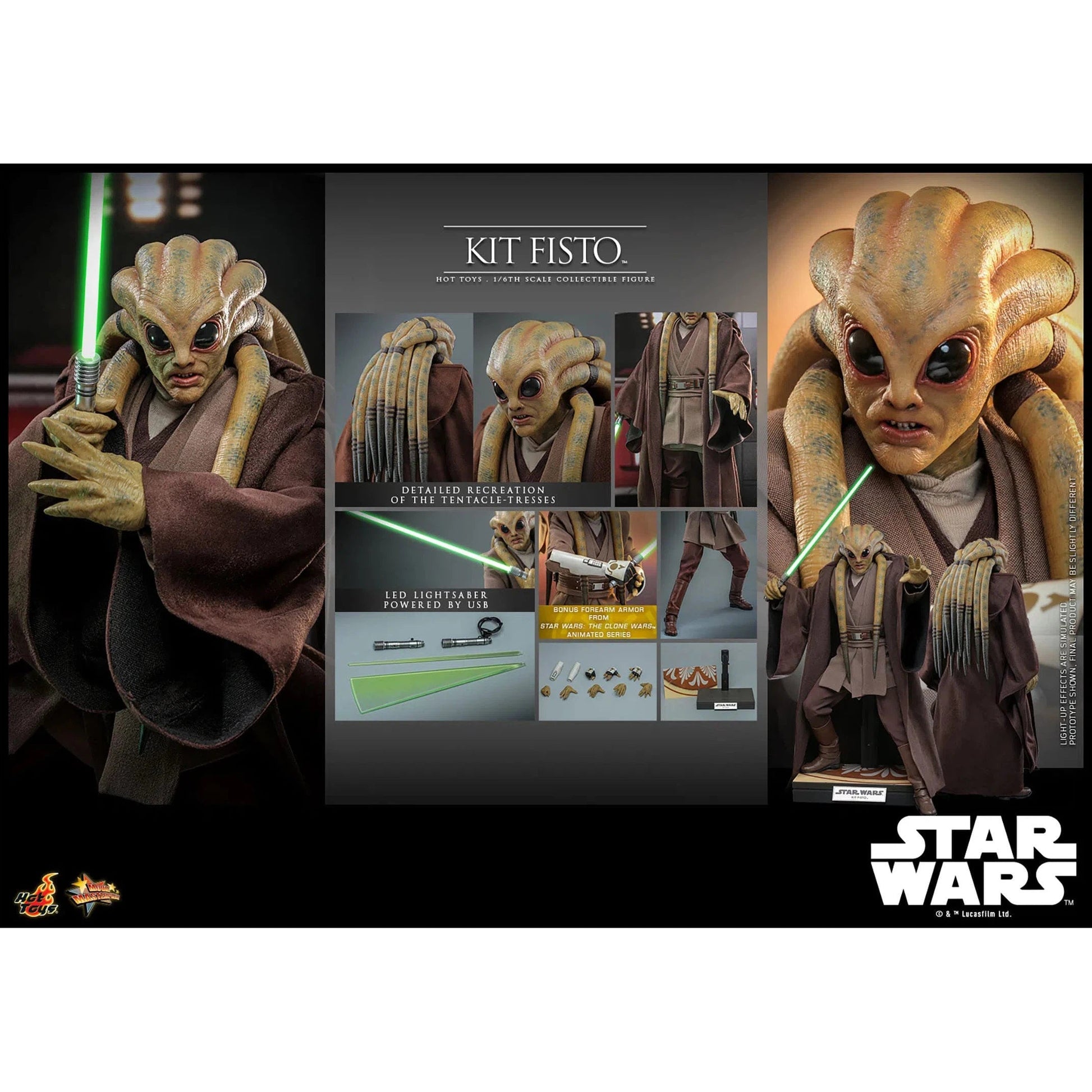 Star Wars: Episode III: Revenge of the Sith: Kit Fisto: Hot Toys by Hot Toys – Action Figure, [scale], UK stockist Planet Action Figures