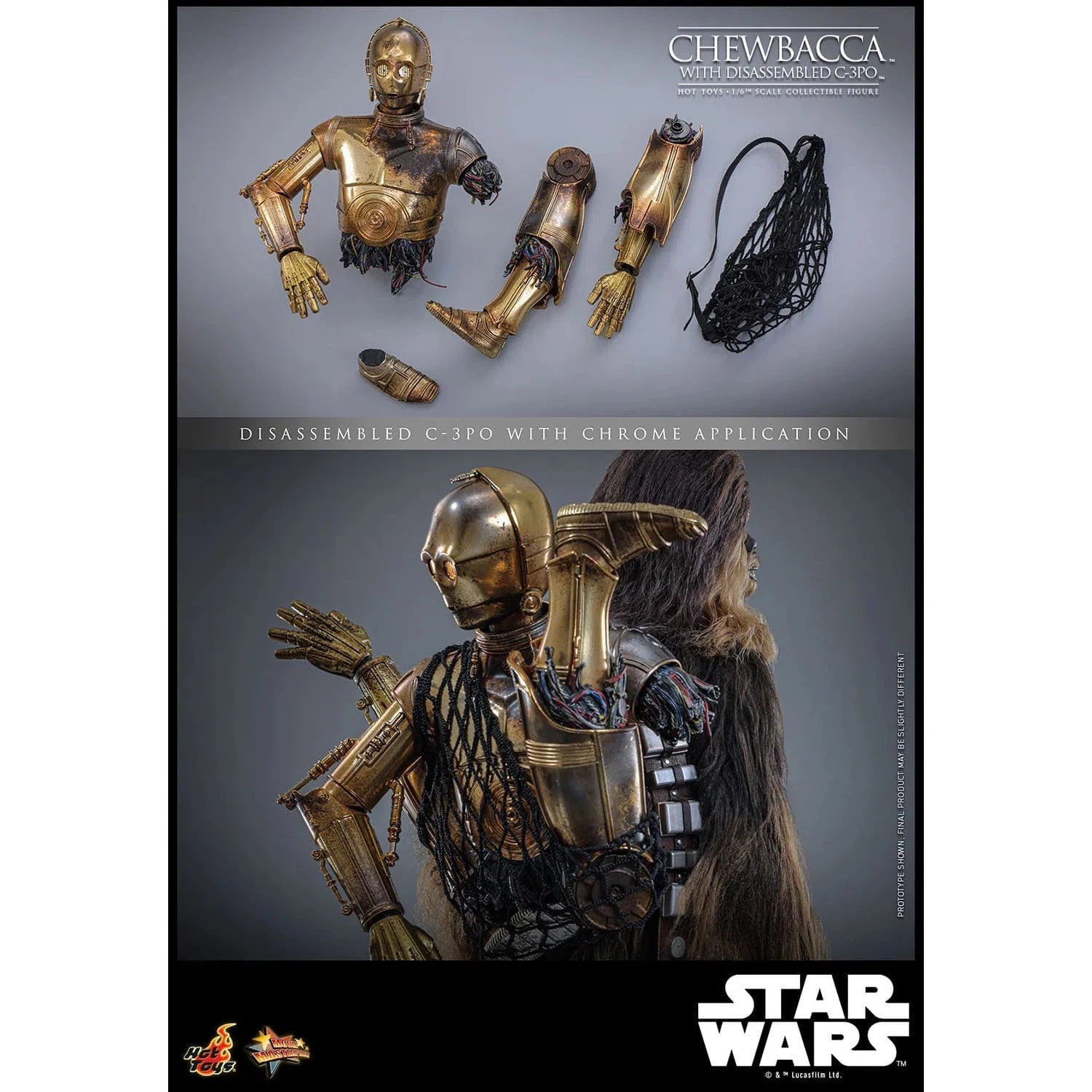 Star Wars: Episode V: The Empire Strikes Back: Chewbacca With Disassembled C-3PO Hot Toys