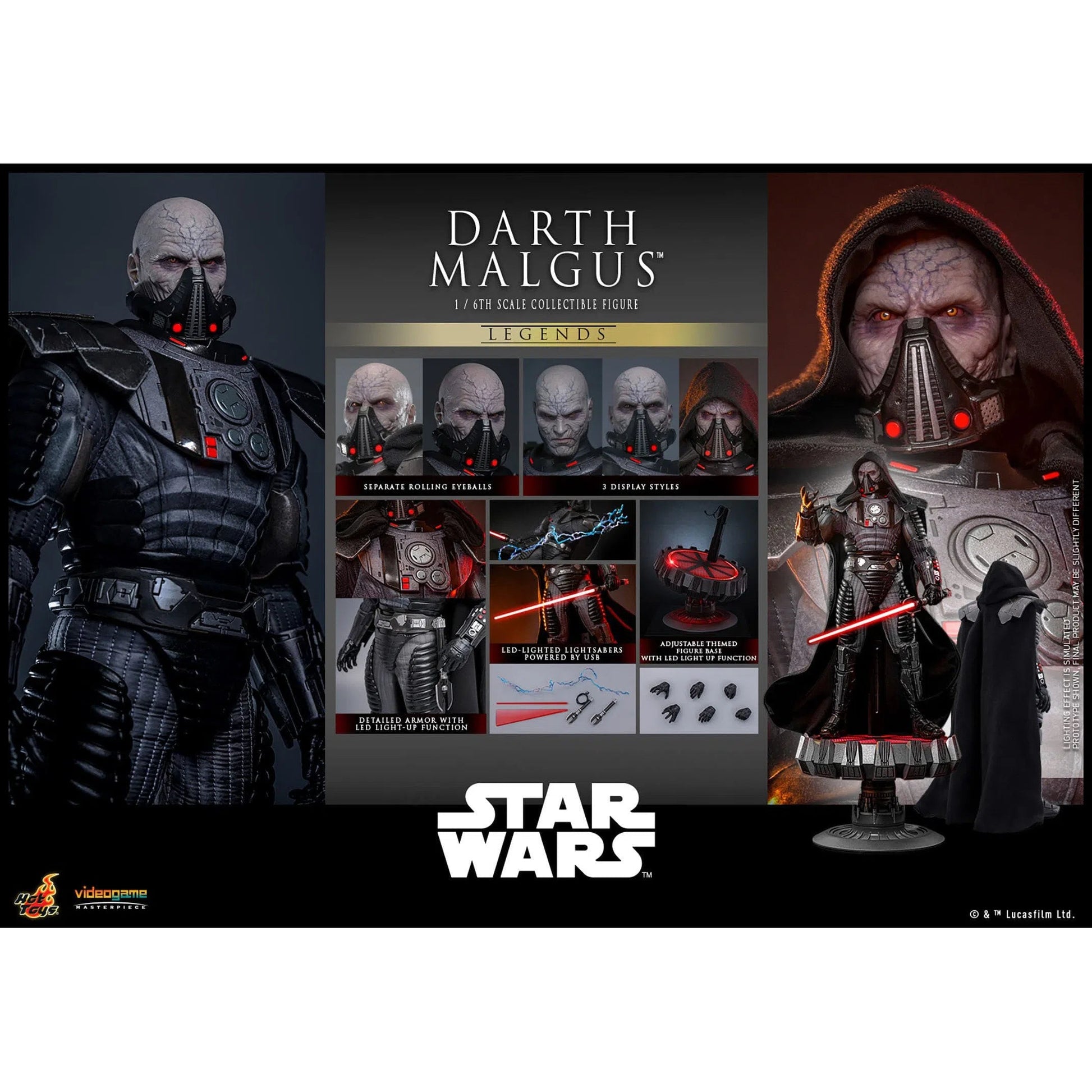 Star Wars Legends: Darth Malgus: 1/6th - Hot Toys Action Figures