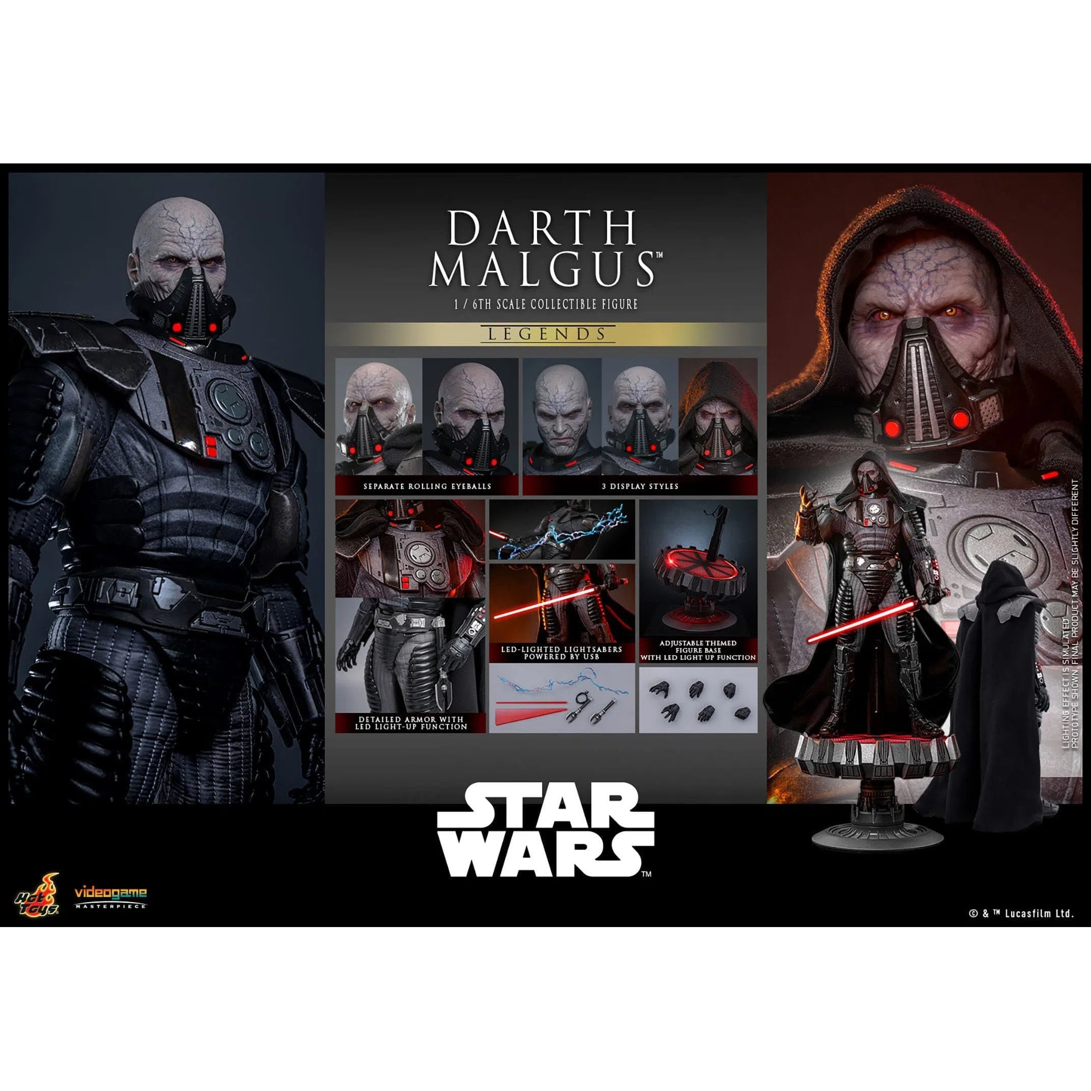 Star Wars Legends: Darth Malgus: 1/6th Scale Action Figure: Hot Toys Hot Toys