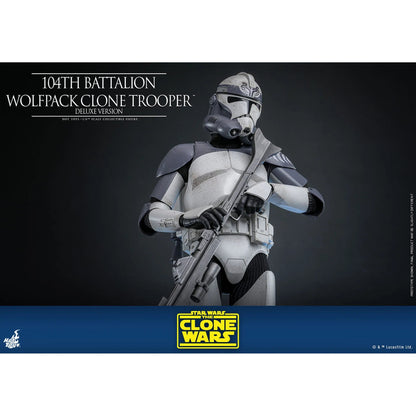 Star Wars: The Clone Wars: Battalion Wolfpack Clone Trooper: Deluxe Version: 1/6th - Hot Toys Action Figures