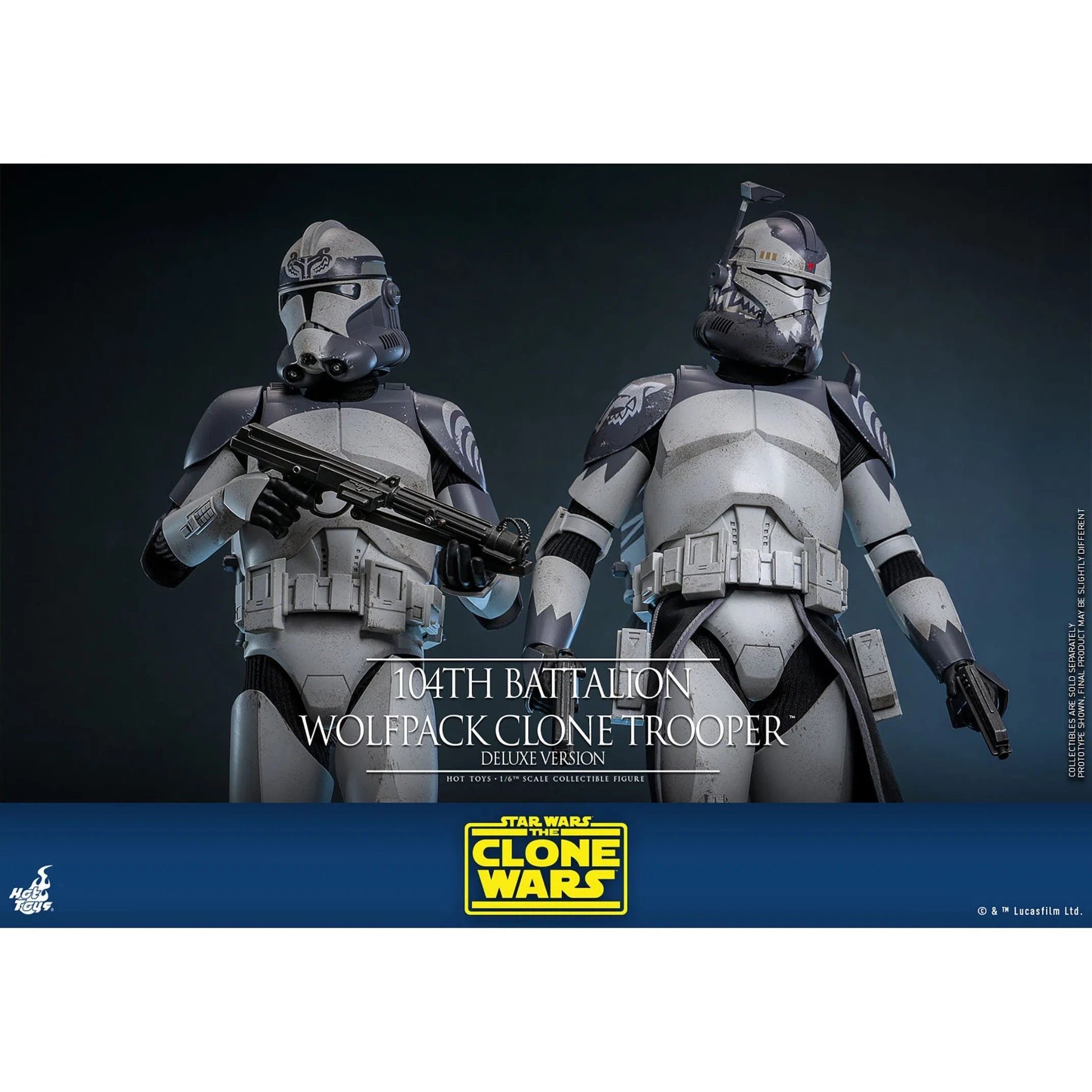 Star Wars: The Clone Wars: Battalion Wolfpack Clone Trooper: Deluxe Version: 1/6th - Hot Toys Action Figures