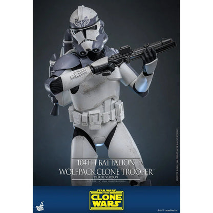 Star Wars: The Clone Wars: Battalion Wolfpack Clone Trooper: Deluxe Version: 1/6th - Hot Toys Action Figures