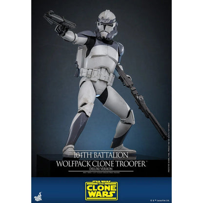Star Wars: The Clone Wars: Battalion Wolfpack Clone Trooper: Deluxe Version: 1/6th - Hot Toys Action Figures