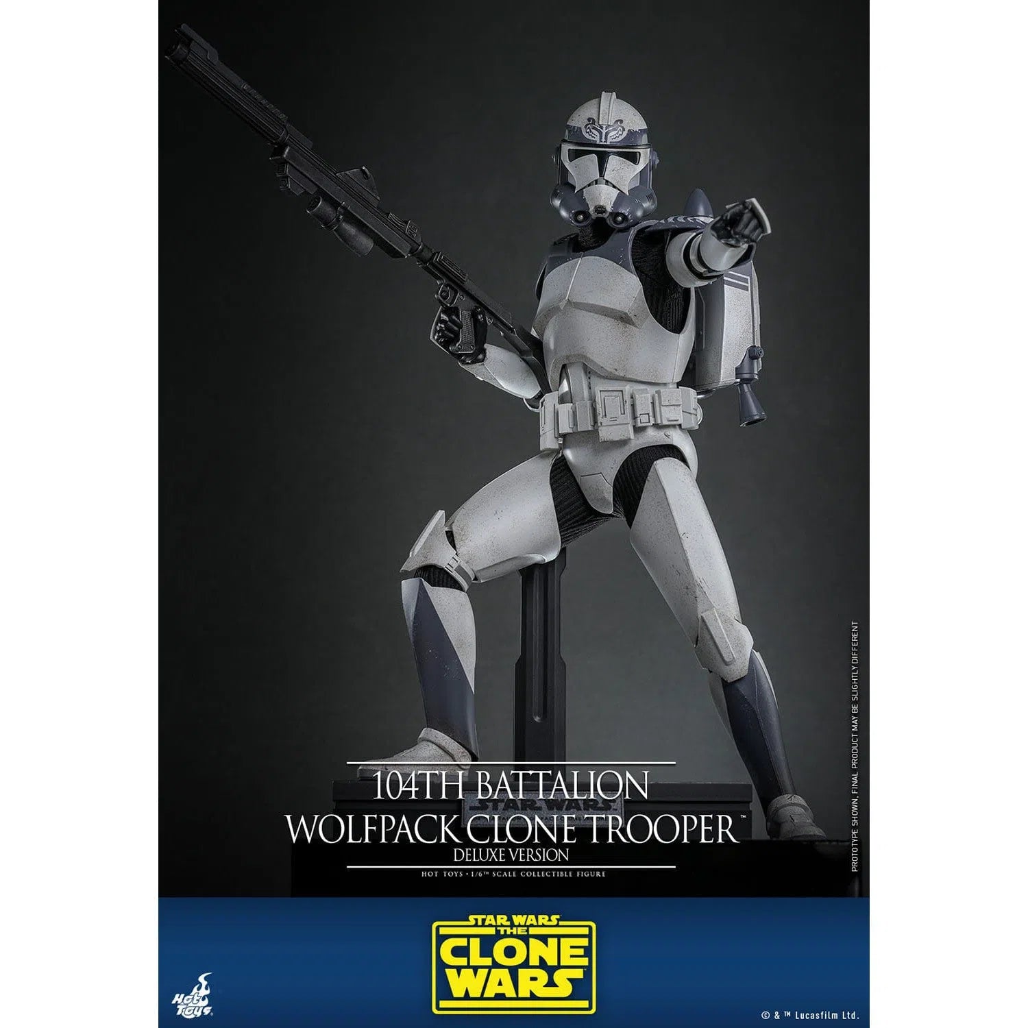 Star Wars: The Clone Wars: Battalion Wolfpack Clone Trooper: Deluxe Version: 1/6th Scale Action Figure - Hot Toys Action Figure