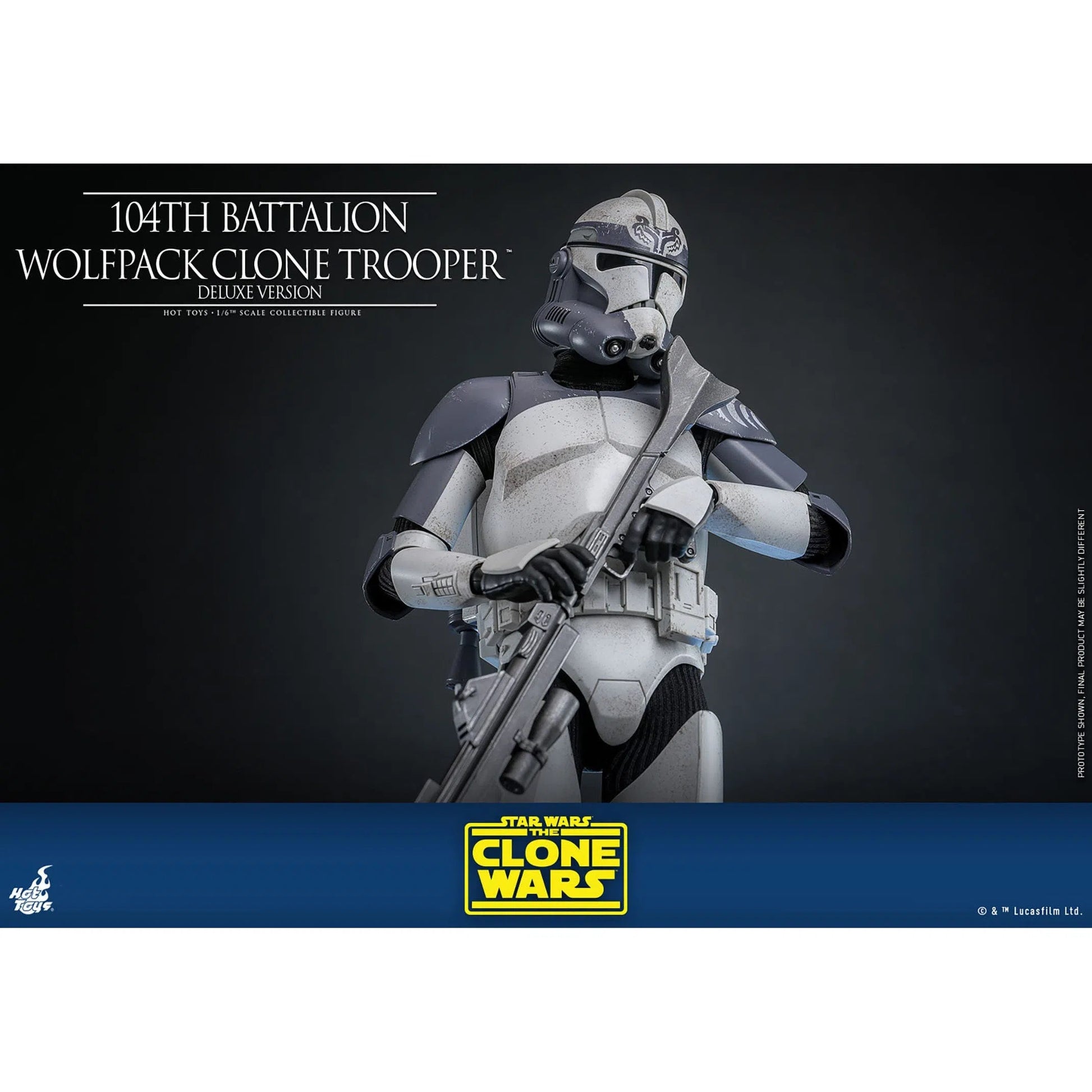 Star Wars: The Clone Wars: Battalion Wolfpack Clone Trooper: Deluxe Version: 1/6th Scale Action Figure - Hot Toys Action Figure