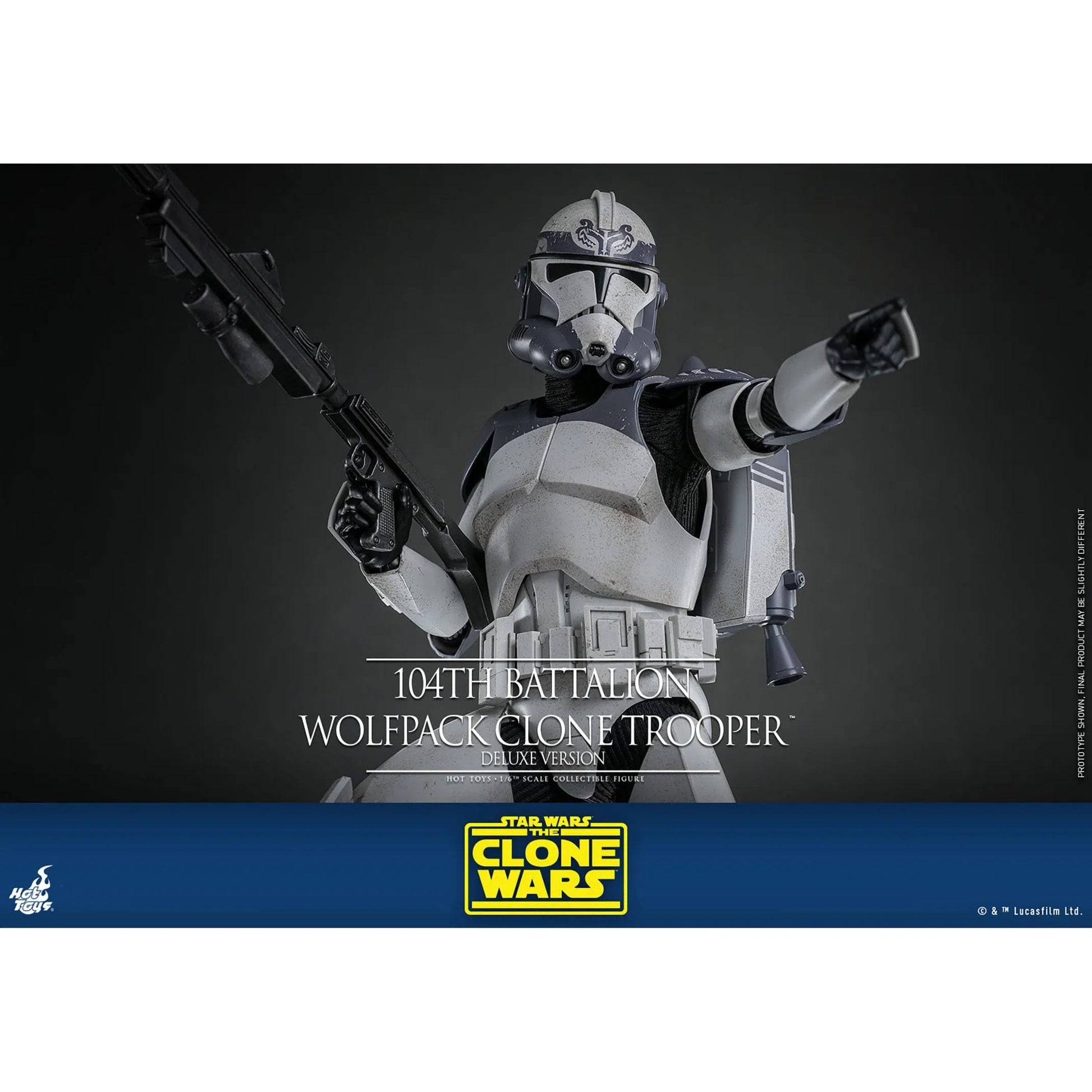 Star Wars: The Clone Wars: Battalion Wolfpack Clone Trooper: Deluxe Version: 1/6th Scale Action Figure - Hot Toys Action Figure