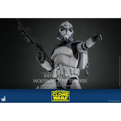 Star Wars: The Clone Wars: Battalion Wolfpack Clone Trooper: Deluxe Version: 1/6th Scale Action Figure - Hot Toys Action Figure