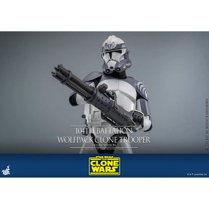 Star Wars: The Clone Wars: Battalion Wolfpack Clone Trooper: Deluxe Version: 1/6th Scale Action Figure - Hot Toys Action Figure