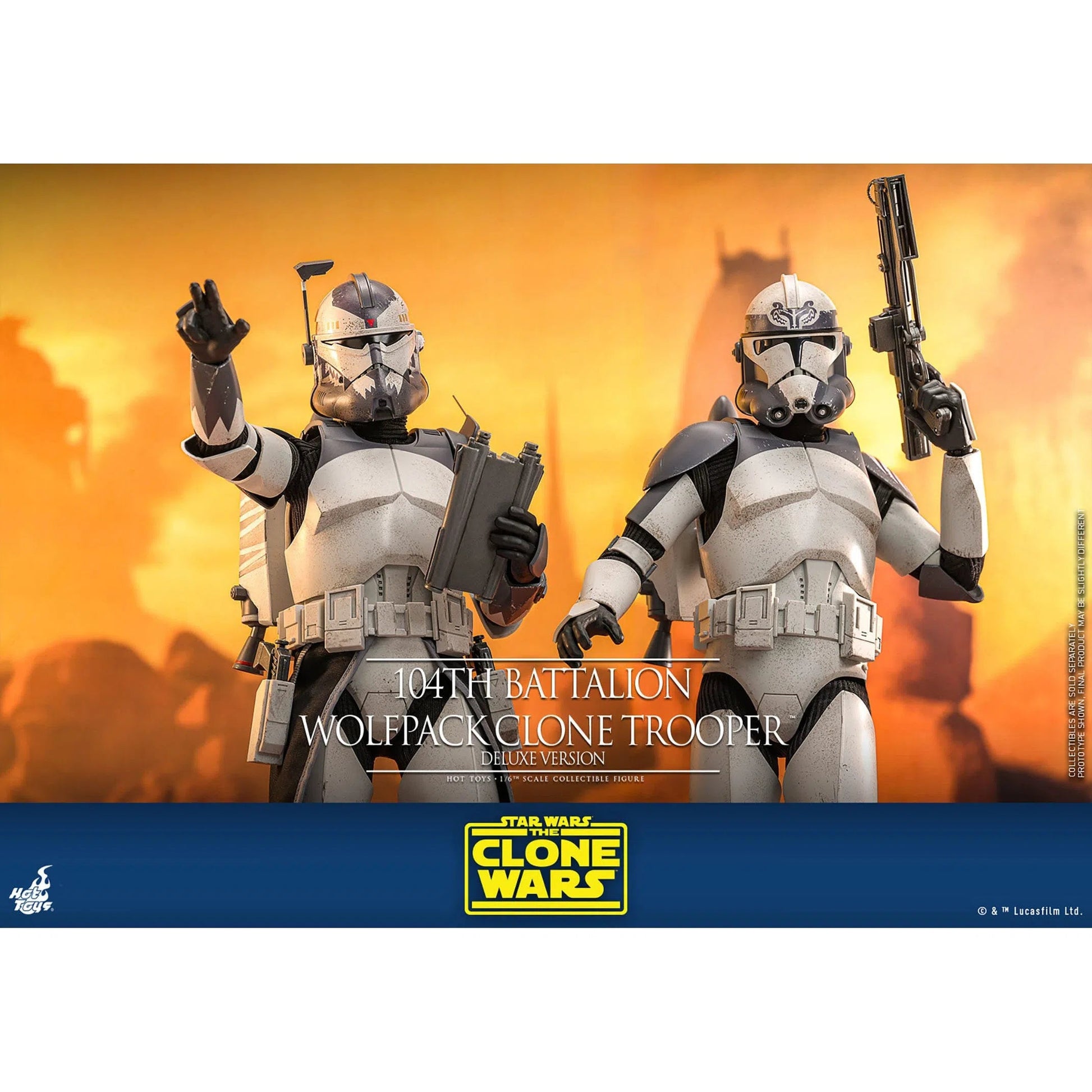 Star Wars: The Clone Wars: Battalion Wolfpack Clone Trooper: Deluxe Version: 1/6th Scale Action Figure - Hot Toys Action Figure