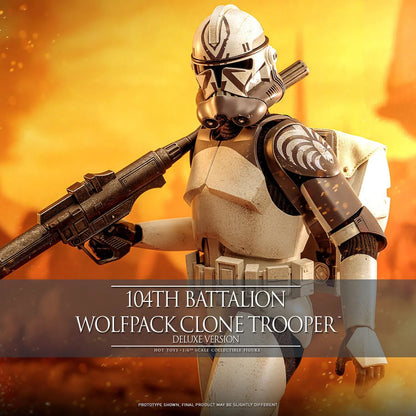 Star Wars: The Clone Wars: Battalion Wolfpack Clone Trooper: Deluxe Version: 1/6th Scale Action Figure - Hot Toys Action Figure