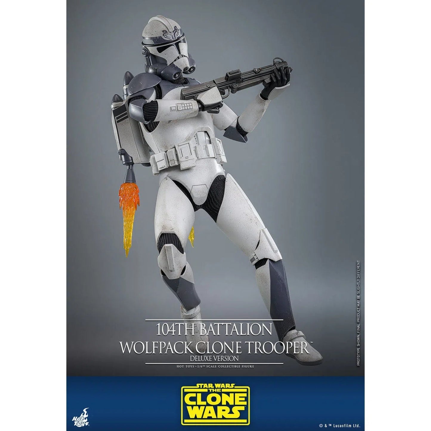 Star Wars: The Clone Wars: Battalion Wolfpack Clone Trooper: Deluxe Version: 1/6th Scale Action Figure - Hot Toys Action Figure