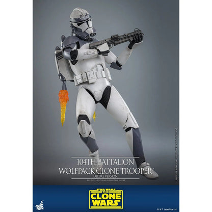 Star Wars: The Clone Wars: Battalion Wolfpack Clone Trooper: Deluxe Version: 1/6th Scale Action Figure - Hot Toys Action Figure