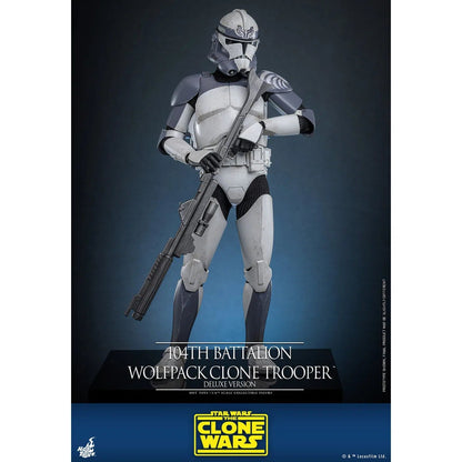 Star Wars: The Clone Wars: Battalion Wolfpack Clone Trooper: Deluxe Version: 1/6th Scale Action Figure - Hot Toys Action Figure